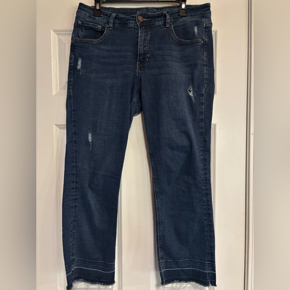 Jag Jeans Distressed Cropped Jeans, size 12